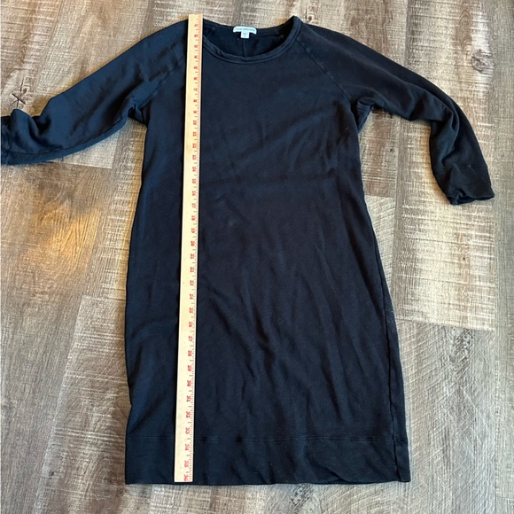 James Perse‎ Dress Women’s Large (3) Black Supima Cotton Sweatshirt Sheath Dress - Picture 4 of 10